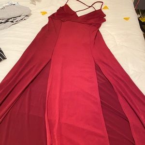 Dress with legs open